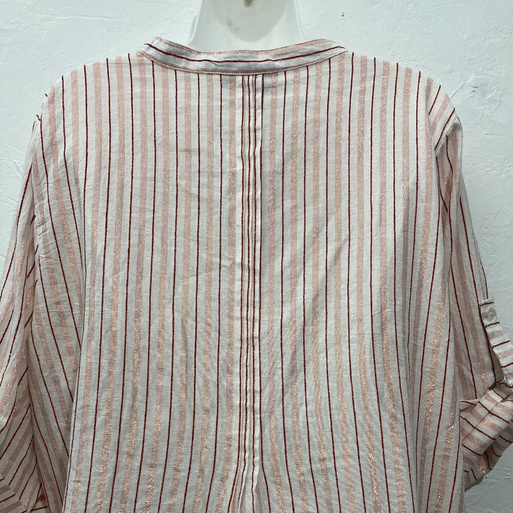NWT Club Z Collection Long Roll Tab Sleeve Button Up Shirt Cover Up Tunic 2X - Picture 7 of 14